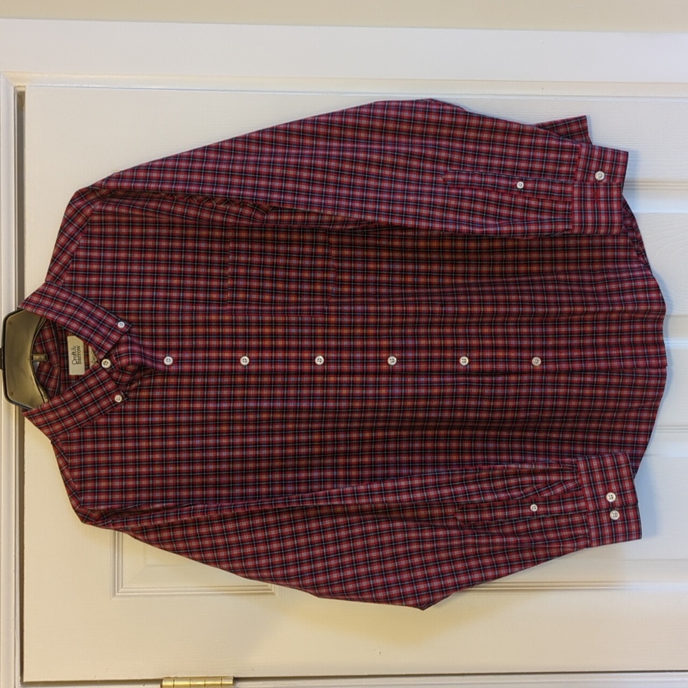 Croft & Barrow Red and Black Men's Button Up